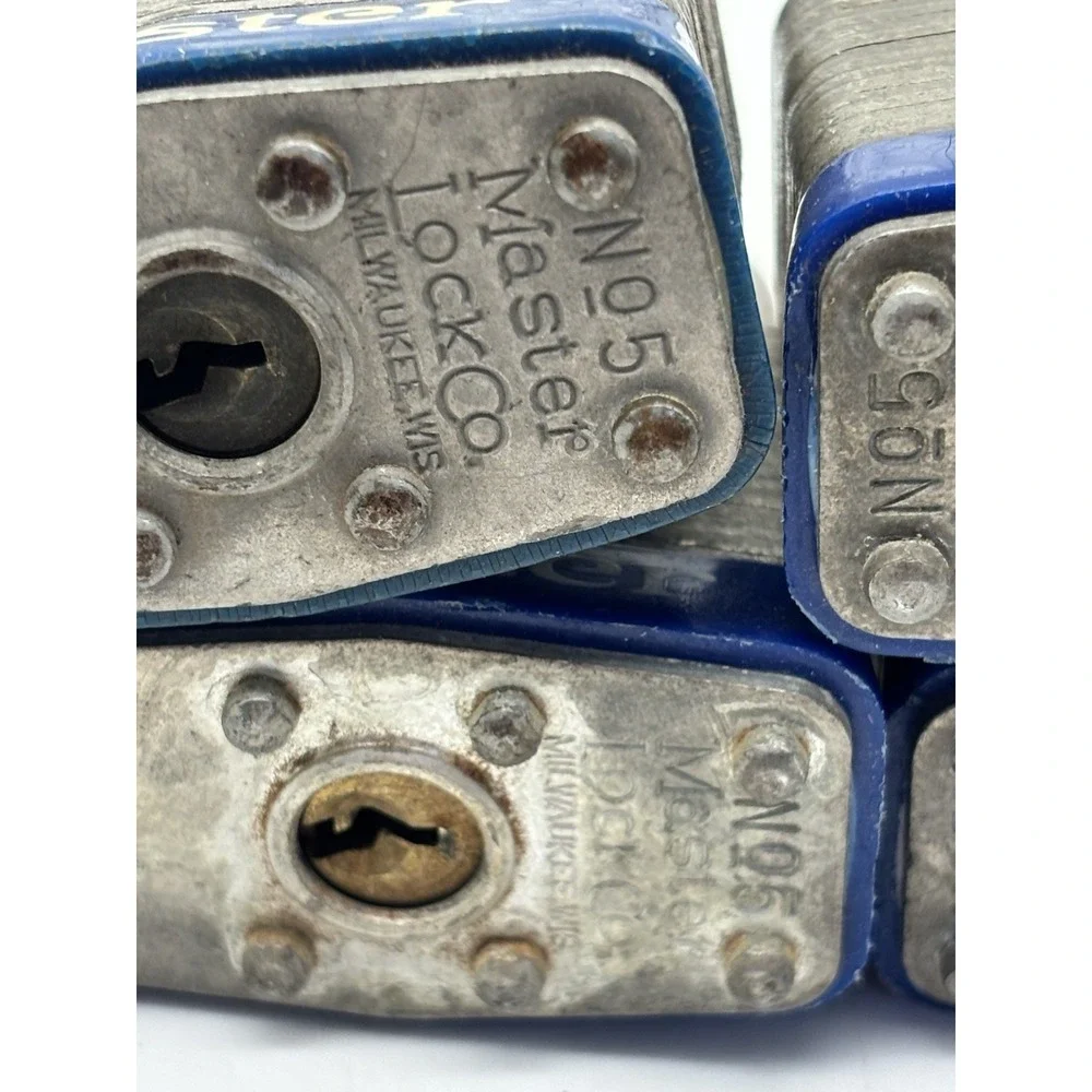 4 No 5 Master Locks Padlock Steel Body No Keys